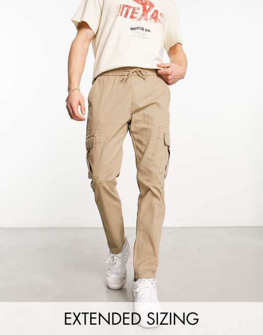 Skinny Fit Cargo Pants - Beige - Men