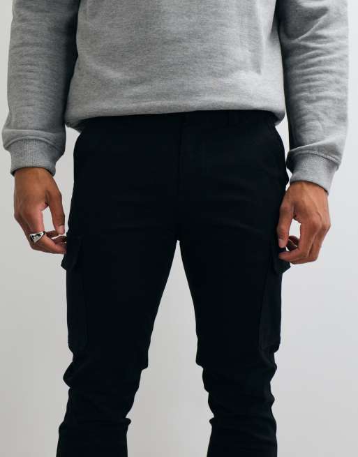 ASOS DESIGN skinny cargo pants in black, 4 of 5