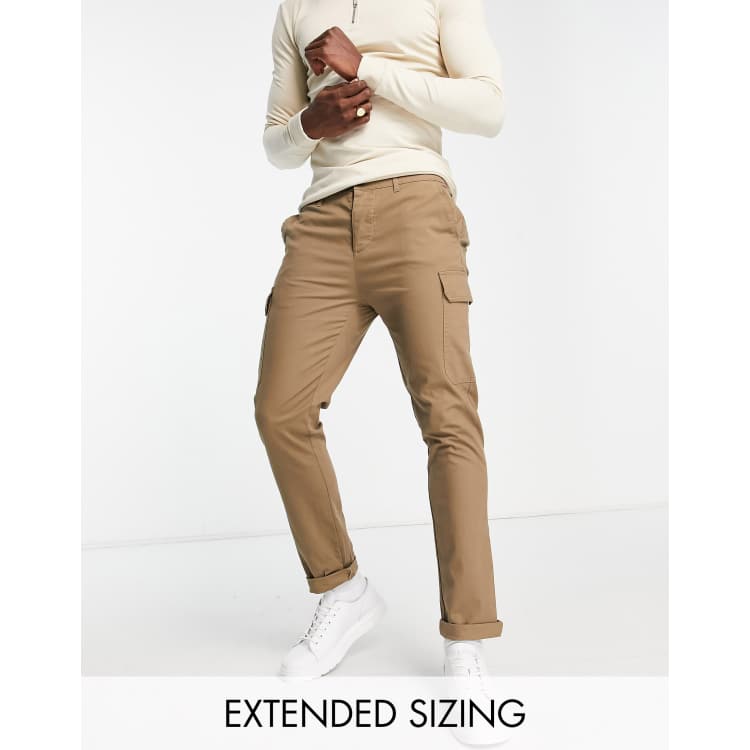 ASOS DESIGN skinny cargo pants in brown