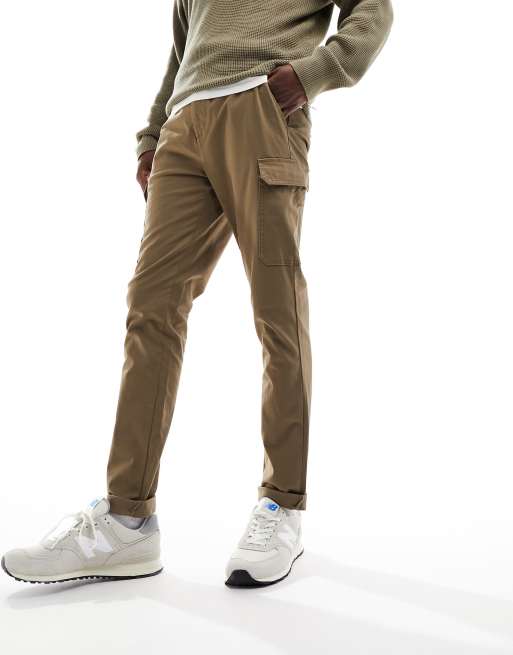 ASOS DESIGN skinny cargo pants in brown