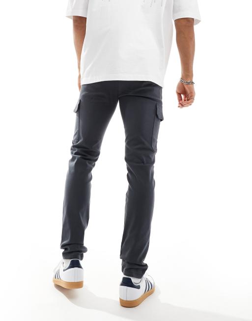 ASOS DESIGN skinny cargo pants in charcoal, 2 of 5