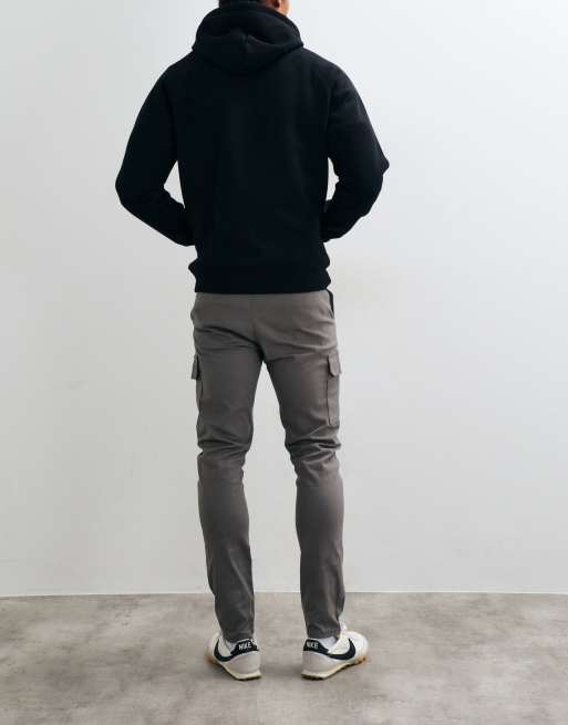 ASOS DESIGN skinny cargo pants in charcoal, 3 of 5