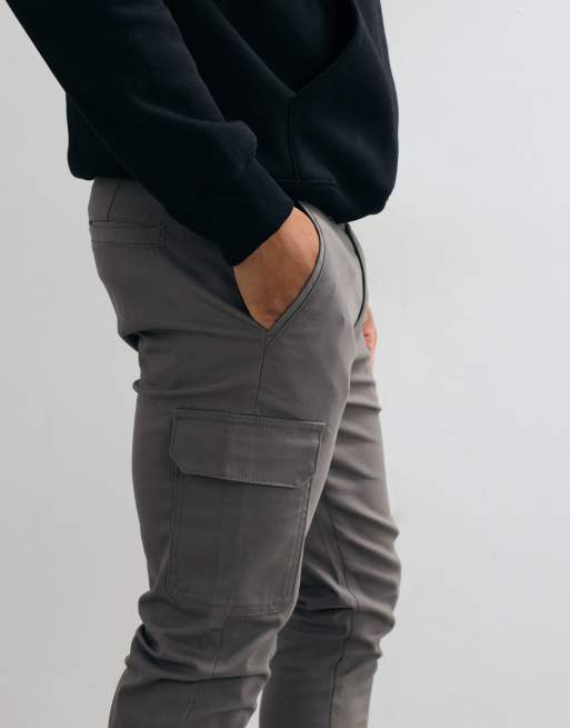 ASOS DESIGN skinny cargo pants in charcoal, 5 of 5
