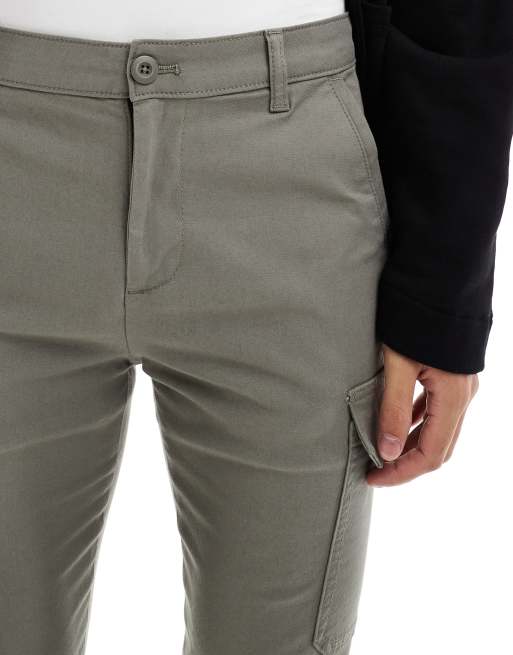 ASOS DESIGN skinny cargo pants in gray