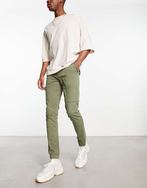 ASOS DESIGN skinny cargo trousers in grey