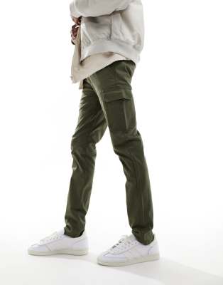 skinny cargo pants in khaki-Green