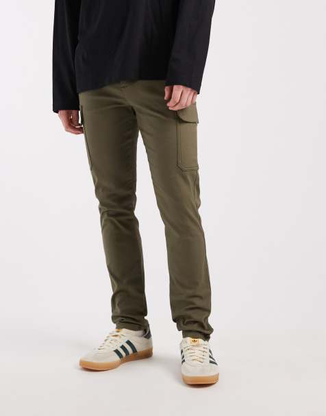 ASOS DESIGN skinny cargo trousers in khaki