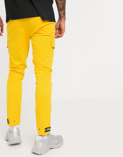 3D Pocket Cargo Beam Feet Pants In DEEP YELLOW