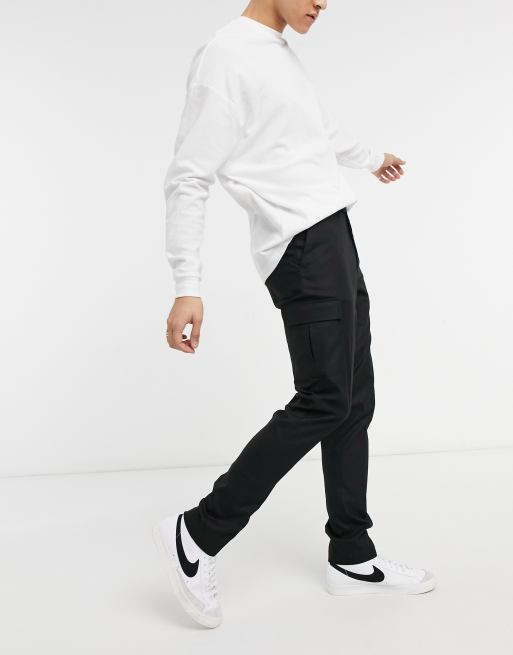 asos black cargo pants