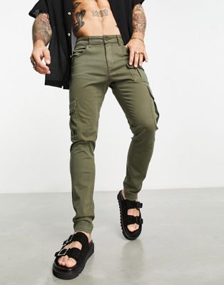 ASOS DESIGN skinny cargo trouser in khaki