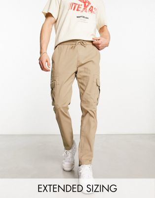 ASOS DESIGN skinny cargo trousers in beige