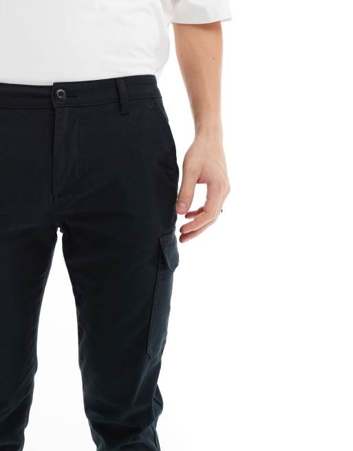 ASOS DESIGN skinny cargo trousers in black