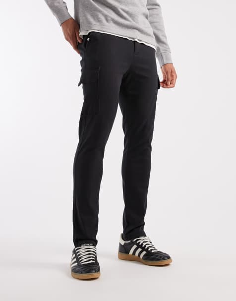 ASOS DESIGN skinny cargo trousers in black