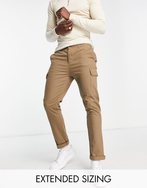 ASOS DESIGN skinny cargo trousers in khaki