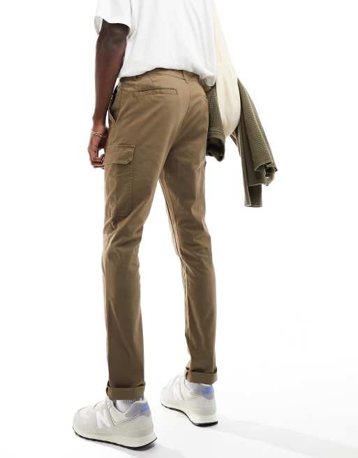 Mens skinny clearance cargo trousers