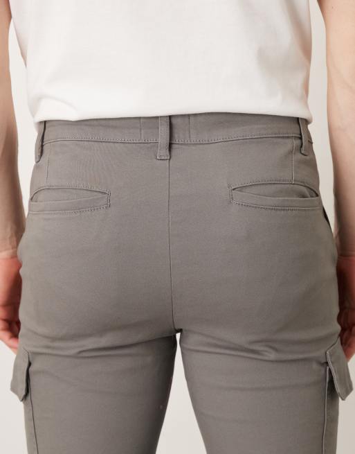 ASOS DESIGN skinny cargo trousers in charcoal, 5 of 5