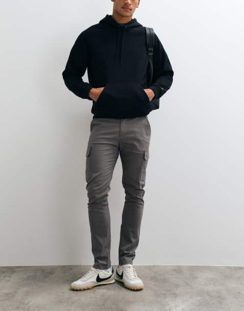 ASOS DESIGN skinny cargo trousers in charcoal - view 1