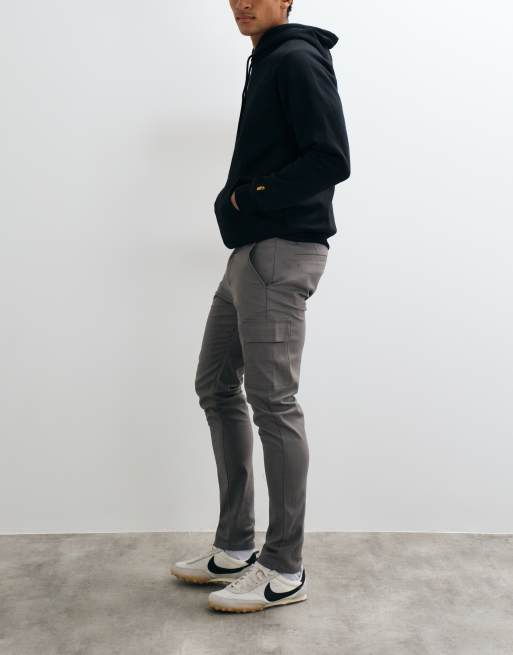 ASOS DESIGN skinny cargo trousers in charcoal, 2 of 5