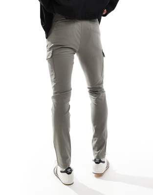 ASOS DESIGN skinny cargo pants in gray