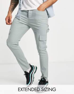 ASOS DESIGN skinny cargo trousers in washed khaki - ASOS Price Checker