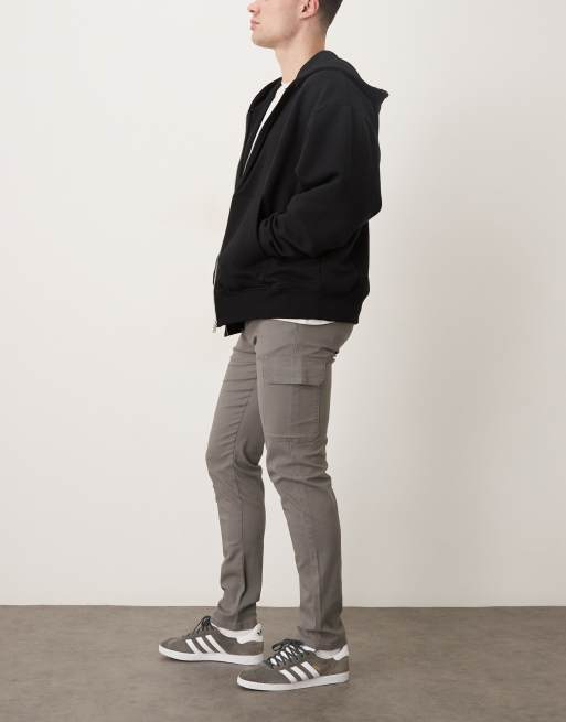 ASOS DESIGN - Skinny cargobroek in antraciet, 3 van 5