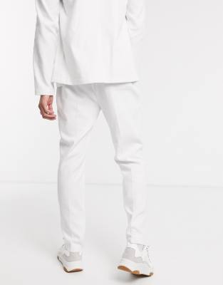 white linen skinny pants