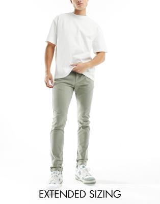 ASOS DESIGN skinny chino in washed sage green