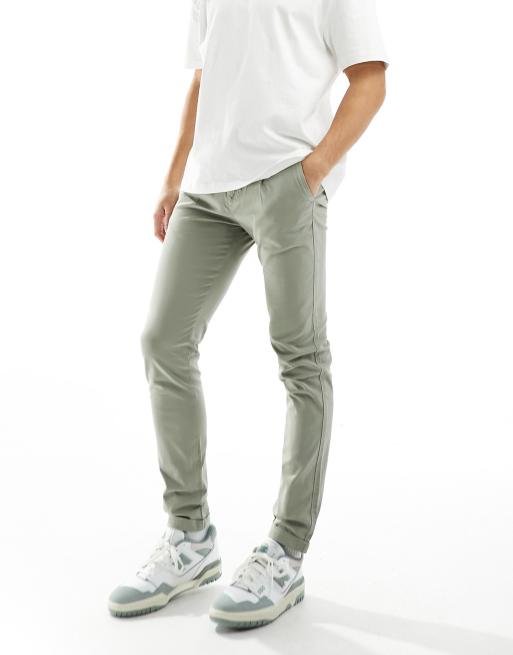 ASOS DESIGN skinny chino in washed sage green | ASOS