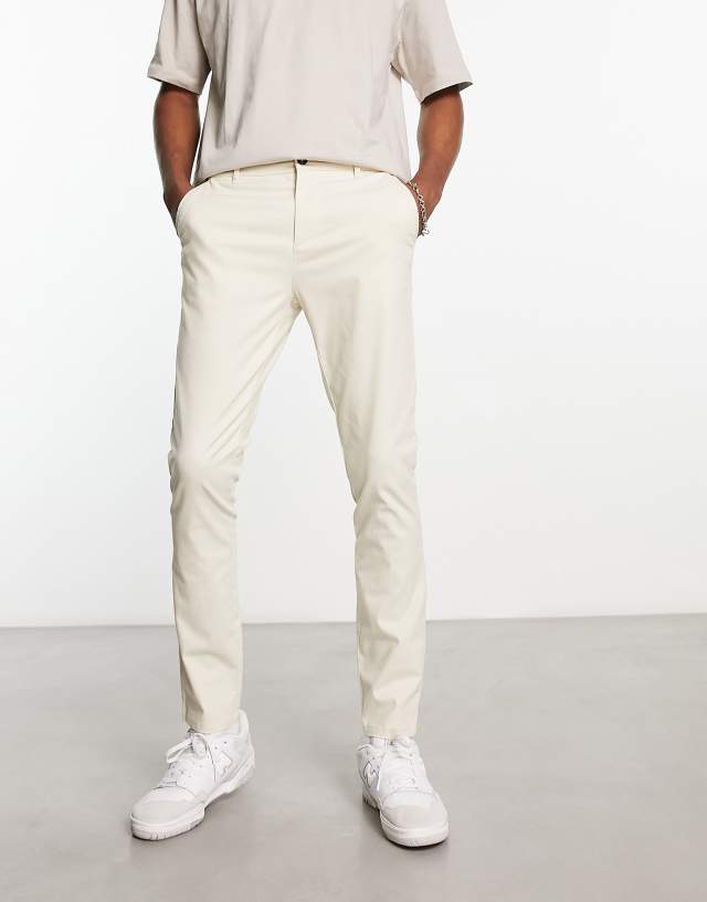 ASOS DESIGN skinny chino pants in cream