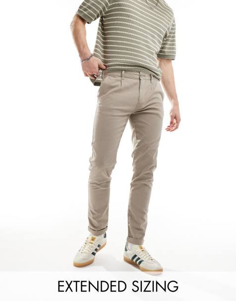 ASOS DESIGN skinny chino pants in washed beige - view 1