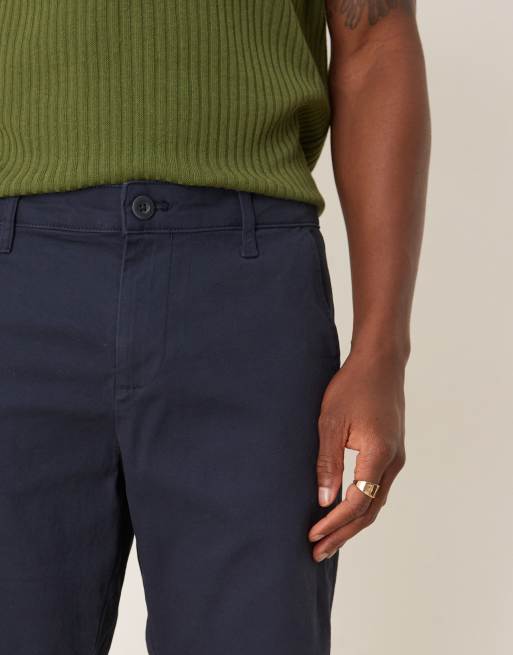 ASOS DESIGN skinny chino short in regular length in navy, 4 of 5