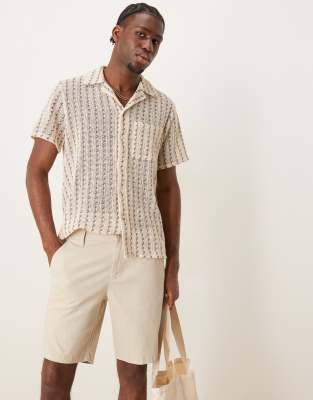 Asos Design Skinny Chino Short In Neutral