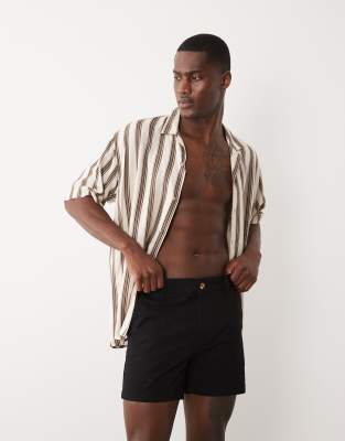 ASOS DESIGN skinny chino short in short length in black