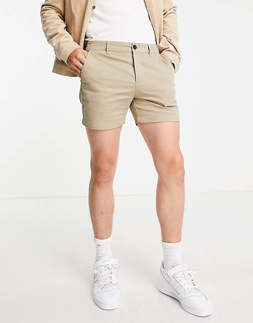 Shorts skinny chino shorts in beige 