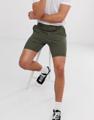 asos skinny chino shorts