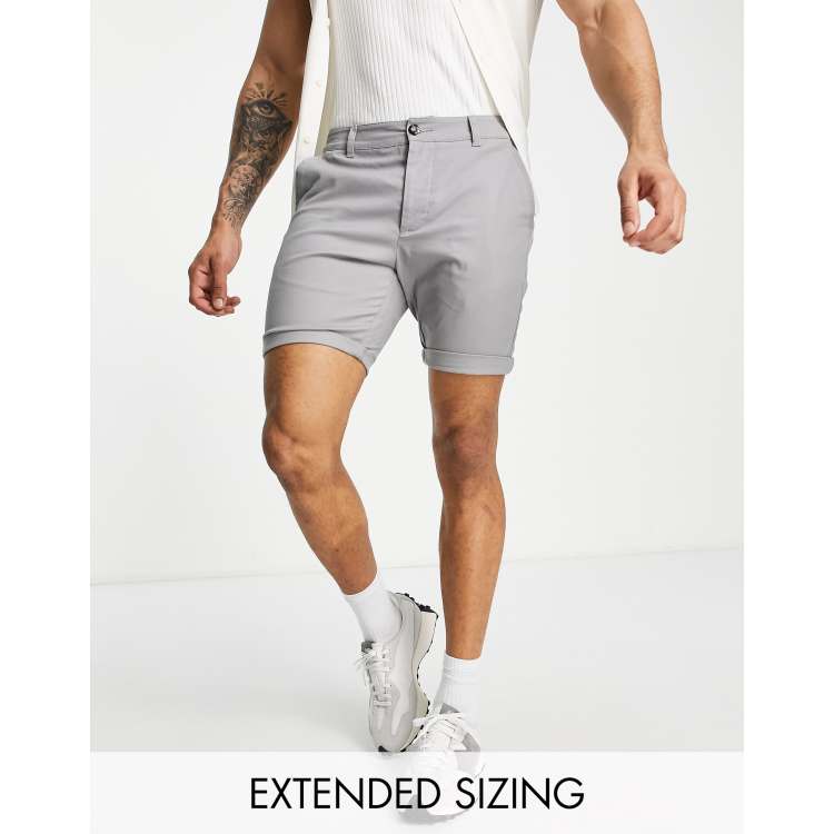 Mens grey hot sale chino shorts