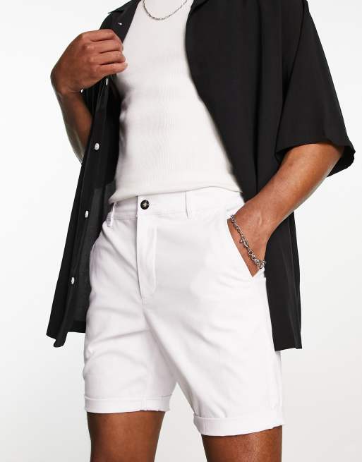 Asos mens white on sale shorts