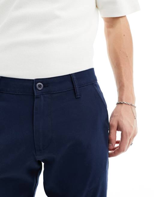 ASOS DESIGN skinny chino shorts in navy, 5 of 5