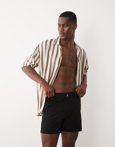 ASOS DESIGN skinny chino shorts in short length in black - view 1