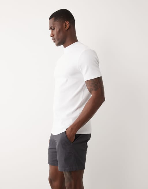 ASOS DESIGN skinny chino shorts in short length in charcoal, 3 of 5