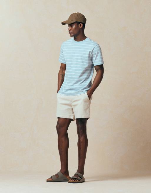 ASOS DESIGN skinny chino shorts in short length in stone, 3 of 5