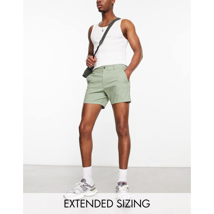 Skinny khaki sales shorts