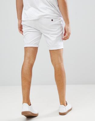 white skinny chino shorts