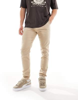 ASOS DESIGN skinny chinos in beige-Neutral