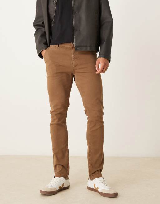 ASOS DESIGN - Skinny chino's in bruin