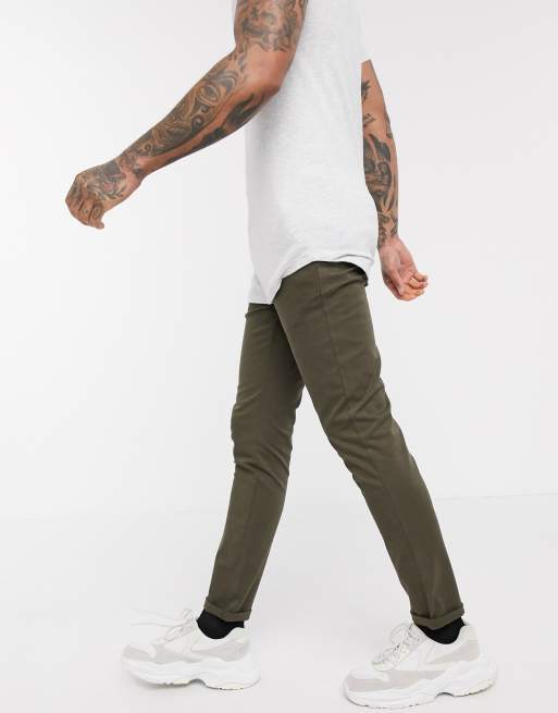 ASOS DESIGN skinny chinos in dark khaki | ASOS