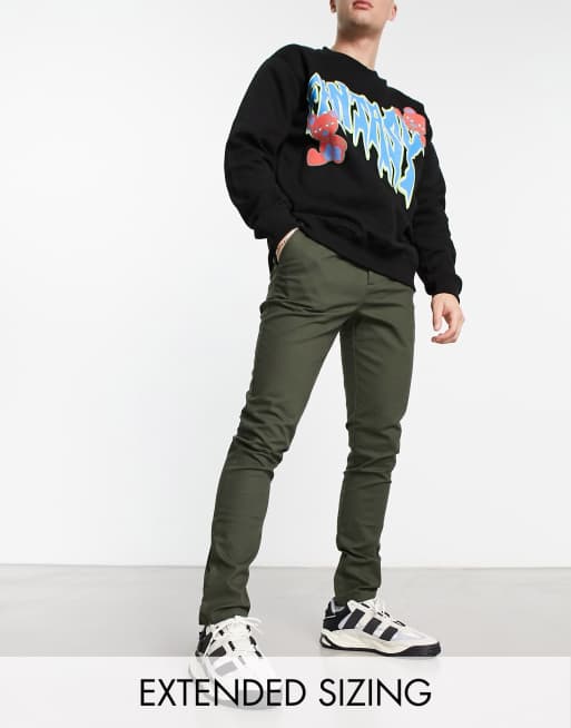 ASOS DESIGN skinny chinos in dark khaki