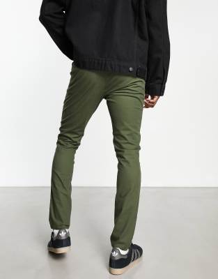 Asos Design Skinny Chinos In Green