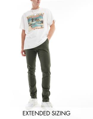 ASOS DESIGN ASOS DESIGN skinny chinos in khaki-Green