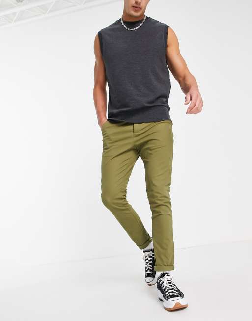 ASOS DESIGN skinny chinos in khaki